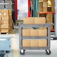thumbnail image 4 of Gymax 3-Tier Utility Cart Heavy-Duty PP Service Cart w/550 LBS Max Load Storage Handle, 4 of 10