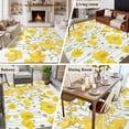 thumbnail image 6 of Area Rug 72×108in, Watercolor Yellow Blossom Flower Floor Carpet Living Room Rug, Garden Floral Plant on White Non-Slip Welcome Mat Indoor Rugs for Bedroom Dining Room, 6 of 9