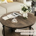 thumbnail image 5 of NEILA Living Room Round Coffee Table, Rustic Dining Table with Storage Shelf Wooden Round Coffee Table with Metal Legs Easy to Assemble,Brown, 5 of 8