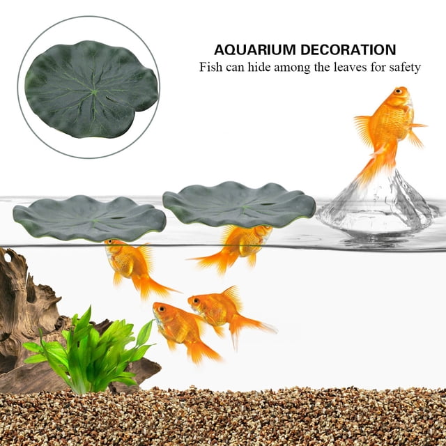 Hojas de Lirio Artificiales, 10 piezas de Hojas de loto Flotantes Realistas, decoración de Acuario, Peces Koi, Piscina, Patio, Jardín, Estances, Acuario, Decoración de Paisajeje