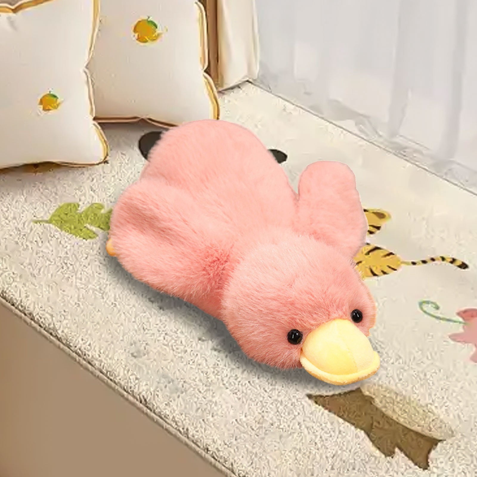 Jumbo Huggable Duck Pillow (50cm) - Anxiety Relief Stuffed Animal with Weighted Pellets, Machine-Washable Plush for Adults & Kids, Midnight Black Cuddle Companion