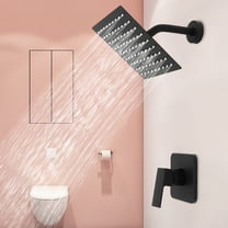 Shower Faucet Set Black Bathroom Rain Shower System Shower Trim Kit with Valve