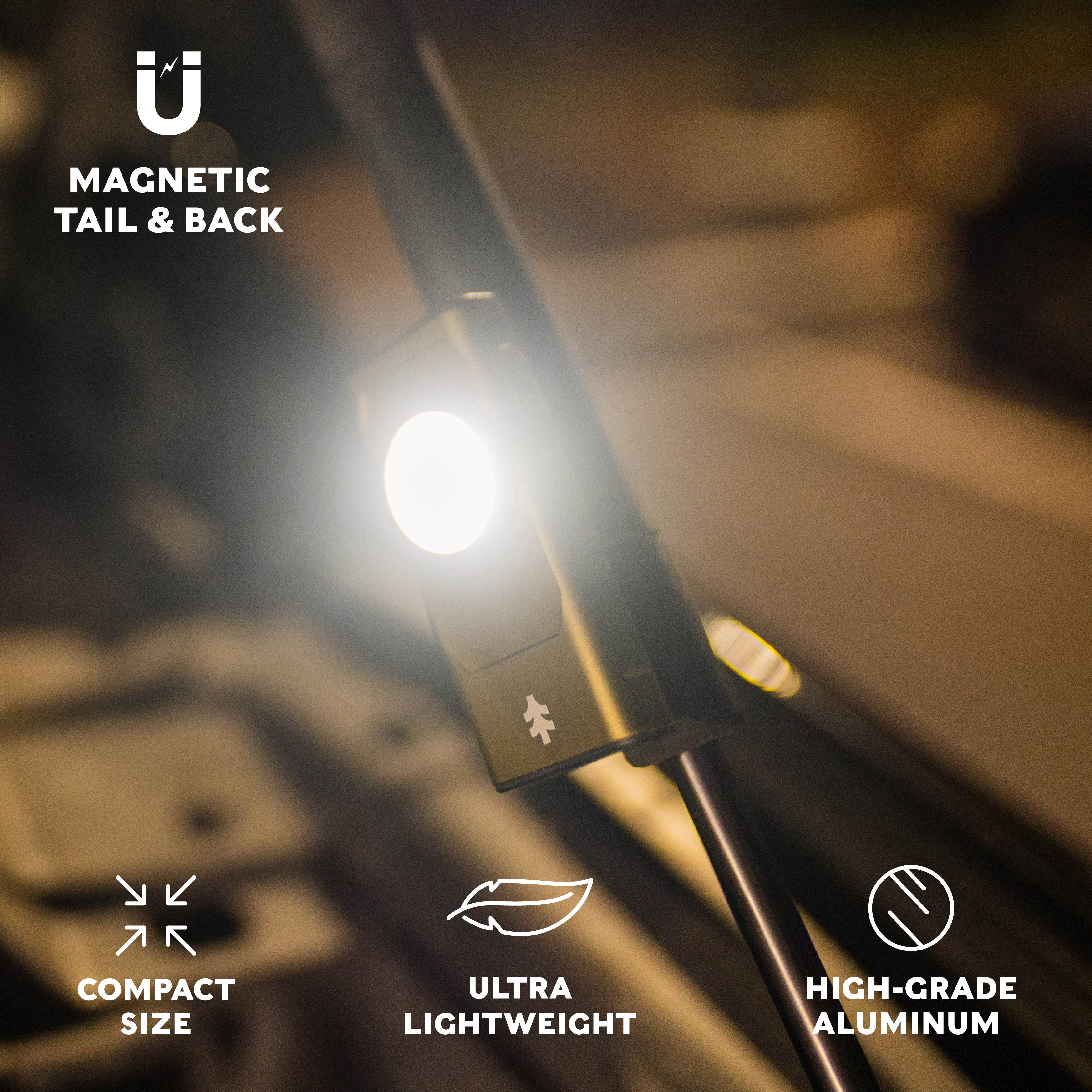 Swiss Tech Olive Green 500 Lumen Rechargeable EDC Clip Work Light