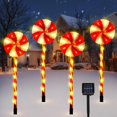 thumbnail image 1 of Luces solares navideñas con forma de piruleta Lewondr, paquete de 4 unidades, impermeables, 1 of 7