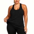 thumbnail image 4 of BUIGTTKLOP Women's Plus Size Athletic Tank Tops Cross Backless Racerback Workout Yoga Running Sleevelss Shirts, 4 of 8
