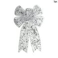 thumbnail image 1 of A Christmas Ribbon Mesh Bow Ornaments Set For Tree Decoration Gift Wrapping Party Festive Decorations With Sparkle Design Indoor And Outdoor Use 5 Pieces 0.18 Pounds, 1 of 7