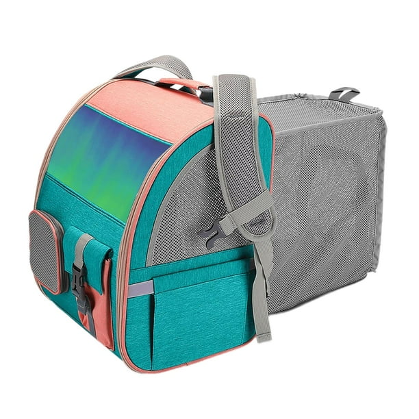 Mochila transportadora para gatos, plegable, portátil, resistente, expandible para perros y mascotas Azul