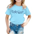 thumbnail image 1 of PMVFHDE Hauts pour Filles Hauts Basiques pour Filles Hauts d'Été pour Filles Hauts Tendance pour Filles Hauts à Manches Courtes pour Filles Chemise Décontractée Imprimée à Col Rond Manches Courtes T-Shirt Chemise Décontractée Bleu Ciel, 3-4 Ans, 1 of 5