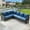 Brown/Blue, variant on POCASSY Outdoor Furniture Set with Outdoor Sectional Sofa, 102 Inch Width Patio L Shape Sectional Sofa Brown Wicker Rattan Couch for Porch Deck Backyard, Brown/Gray