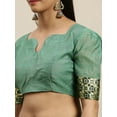 thumbnail image 2 of Teal Green Silk Cotton Woven Design Maheshwari Saree - 13704426, 2 of 5
