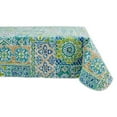 thumbnail image 3 of Contemporary Home Living Spanish Tile Cotton Dining Room Tablecloth - 9.5' - Blue and Green, 3 of 6