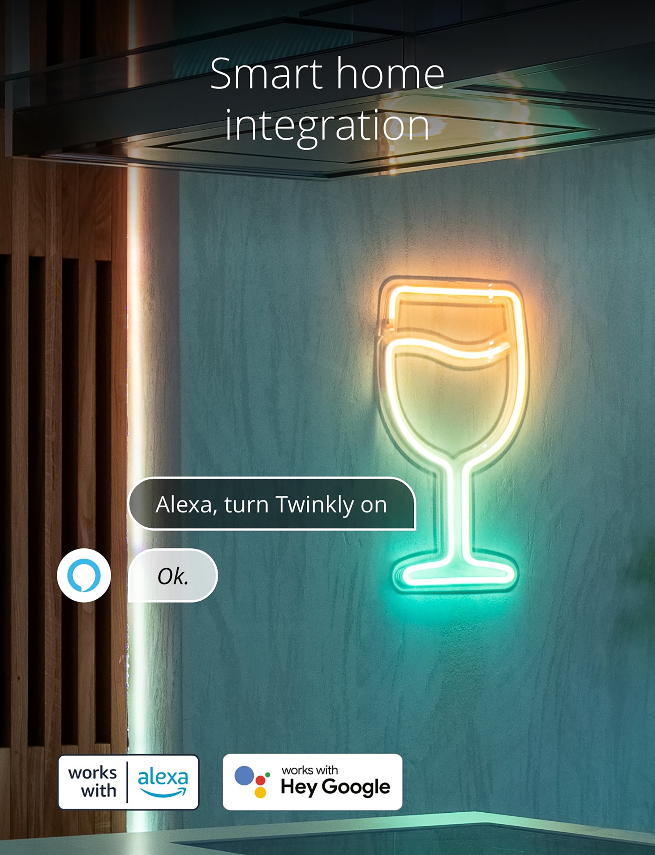 Twinkly Flex – App-Controlled Flexible Multicolor Light Tube with RGB LEDs, 6.5 feet, White Wire, One unit