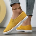 thumbnail image 4 of Loafers for Women Men Lightweight Fashion Solid Color Canvas Flat Shoes Casual Nonslip Walking Shoes Low Top Sneakers Yellow Size 7, 4 of 7
