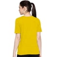 thumbnail image 3 of eloria Women's T-Shirt Round Neck Solid Color Plain Half Sleeve T-Shirt Color: Yellow | Size: 2XL, 3 of 7