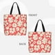 thumbnail image 2 of Easygdp Beige Flowers Bolsa Tote para Mujer, Bolso de Hombro para Trabajo, Playa, Viajes, Compras y Supermercado, 2 of 7