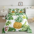 thumbnail image 2 of Castle Fairy Tropical Pineapple 3 Pieces Queen Comforter Set for Teens Female Men,Tropical Floral Flowers Ultra Soft Bedding Sets,Botanical Plants Tree Leaves Bedding Comforter Set Breathable, 2 of 8