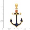 thumbnail image 2 of 14 Carats Or Jaune Rouge Blanc Bleu Ancre Collier Pendentif Pendentif Bord de Mer, 2 of 6