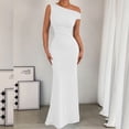 thumbnail image 6 of TaTaai Women's Solid Color Sleeveless Off-Shoulder Fishtail Dress with Slim Fit, Elegant Design, and Mermaid Hem Gift, 6 of 8