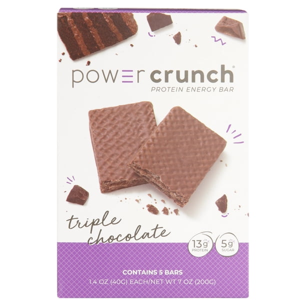 Powercrunch Original Protein Bar, 13g Protein, Triple Chocolate, 7 Oz