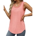 thumbnail image 5 of Ruyang Summer Tops for Women, Women's Solid Color Round Neck Vest Summer Fashion Casual Top Slim Fit T-Shirts Basic Tops, 5 of 6