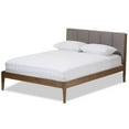 thumbnail image 1 of Baxton Studio Ember Queen Platform Bed in Light Gray and Walnut Brown, 1 of 8