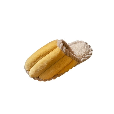 

Honeeladyy Men Women Winter Cotton Slippers Indoor Stripe Warm Plush Shoes Outdoor Couple Anti-Skid Slippers