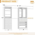 thumbnail image 4 of Homieasy 49-127 inch Adjustable Closet Organizer System with 6 Drawers, Walk-in Closet System and Storage System with 5 Hanging Rods & Shelves for Closet/Bedroom, White, 4 of 7
