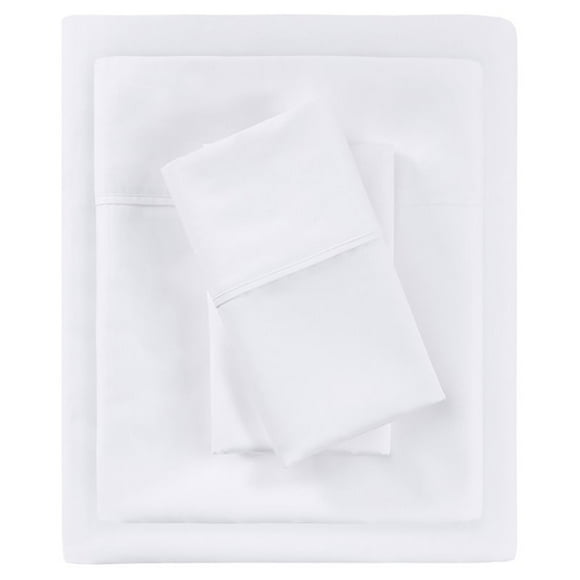 Beautyrest Contemporary Cotton and Polyester Solid Sheet Set in White