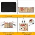 thumbnail image 4 of Cute Cat Holds Flag Flowers Bloom Picnic Blanket Waterproof Outdoor Beach Blanket Hand-held Pad Suitable for Travel, Camping, Beach, Family Gatherings, 4 of 8