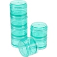 thumbnail image 1 of Shisuyan 1 Set Portable Cylindrical Medicine Plastic 7 Grids Combination Storage Organizer Container (Size S Green), 1 of 8