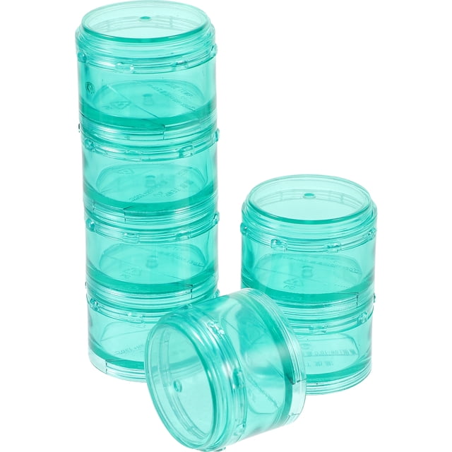 Miangastore Green Round Weekly Organizer 7 Day Storage Container Made from Premium PP for Vitamins and Small Items