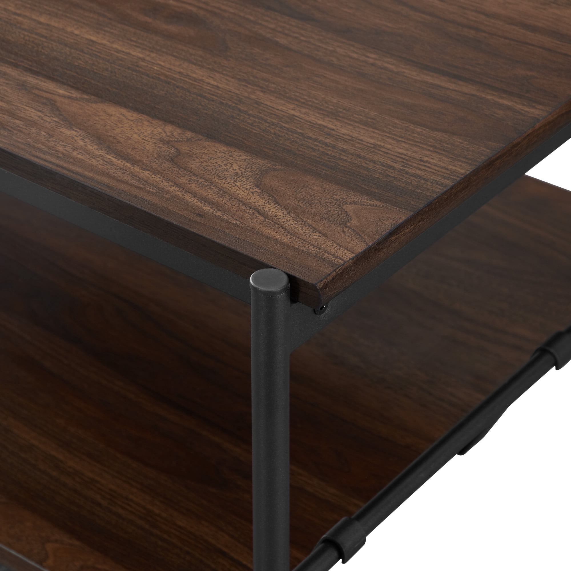 Manor Park Modern Coffee Table with Removable Shelf, Dark Walnut