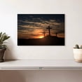 thumbnail image 2 of Elephant Stock Cross Silhouettes Wall Art - Horizontal Canvas Wall Art - Living Room Wall Decor - Religion And Spirituality Canvas - Blue And Orange Decor - 12" x 8", 2 of 8