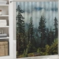 thumbnail image 6 of Orinice Trees Clouds Bench Bathroom Decor Set with Hooks, Colorful Luxurious Graphic Print Polyester Fabric Shower Curtain Set, Waterproof Bathroom Curtain for Home Decor 69x72, 6 of 7