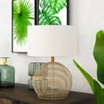 thumbnail image 2 of Evelyn&Zoe 21" Coastal Rattan Table Lamp with White Drum Linen Shade, 2 of 9