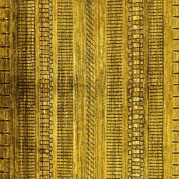 Ahgly Company Indoor Square Abstract Yellow Modern Area Rugs, 7' Square