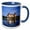 Blue/White, variant on 3drose, White Swan in Lake at Castle in Dresden Germany, 15oz Two-tone Blue Mug