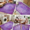 thumbnail image 5 of Boho Floral Area Rugs 4'x6', Washable Small Throw Rugs for Office Bathroom, Purple Flowers Vintage Bohemian Watercolor Indoor Outdoor Rug Non-Slip Low Pile Carpet Runner Reversible Floor Mats, 5 of 8