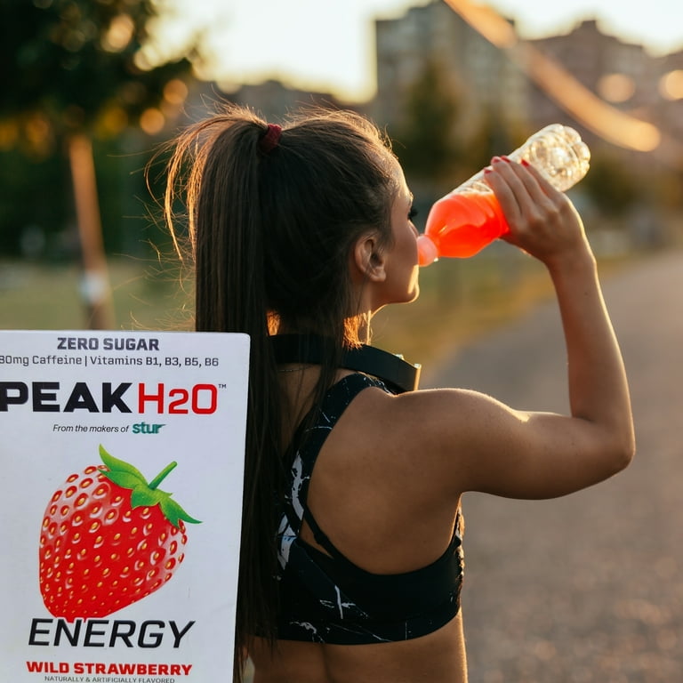 Peak H20 Strawberry Powdered Drink Mix, Zero Sugar Low Calories