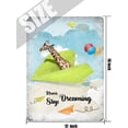 thumbnail image 5 of Inspirational Wall Art -Never Stop Dreaming,Giraffe Vintage Tin Sign- Balloon Decor - Paper Airplane Motivational Poster Gifts for Kids Bedroom Bathroom Classroom Rustic Wall Sign 12x16 Inch, 5 of 7