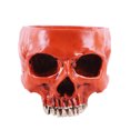thumbnail image 2 of Diseño de cabeza de cráneo Contenedor Réplica Hogar Naranja Rojo Rojo naranja Zulema Maceta de calavera de resina, 2 of 8