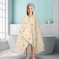 thumbnail image 6 of Beige Sun Moon Planet Star Pattern Hooded Bath Towel，60"x35" for Ages 3 To 12 Kids, Quick Dry Lightweight Soft Microfiber Hood Beach Towel Cover Up for Kids, 6 of 7