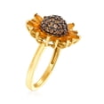thumbnail image 3 of Ross-Simons 1.70 ct. t.w. Citrine and .80 ct. t.w. Smoky Quartz Sunflower Ring in 18kt Gold Over Sterling, Women's, Adult, 3 of 7