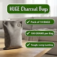 thumbnail image 3 of 100g bamboo charcoal bags (10 pack) - activated carbon deodorant - for home, car, closet, shoe odors reusable deodorant bags - absorbs odors and moisture - organic sustainable room air freshener, 3 of 4