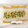 thumbnail image 3 of Southwest Sunflowers Pillow Covers 2 Pack Watercolor Country Yellow Floral Leaf Yellow Stripes Pillowcase Waterproof Outdoor Throw Pillow Cover for Patio Garden Square Cushion 24”x24”, 3 of 9