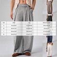 thumbnail image 3 of COMVALUE Men's Summer Pleated Linen Wide Leg Pants Loose Fit Draped Retro Casual Trousers (Black, S), 3 of 7