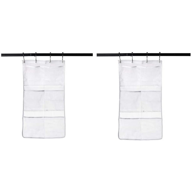 2 Pack Hanging Mesh Shower Caddy Organizer with 6 Pockets, Shower