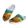 thumbnail image 2 of Xecao Field Bicycle Young Sunflower Print Cotton Slippers Fuzzy Warm Cozy Slippers Non Slip House Slippers For Indoor Outdoor Cotton Slippers House Slippers-11, 2 of 7