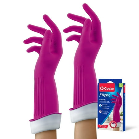 Playtex Living Reuseable Rubber Cleaning Gloves, Premium Protection Reusable Household Gloves, Small 2 pairs