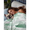 thumbnail image 3 of Queen Flat Sheet 90"x102", Ombre Green Boho Soft Lightweight Bedding Flat Sheets Only, Multicolored Tie Dye Abstract Art Brushed Microfiber Top Bed Sheet, Breathable StainResistant Bedsheets, 3 of 9